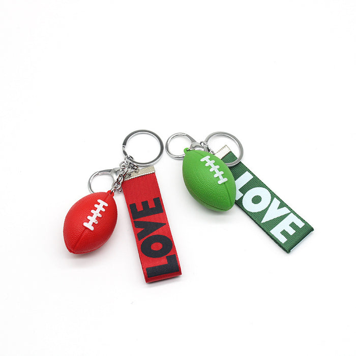 Wholesale Keychain Plastic Simulation Rugby Pendant MOQ≥2 JDC-KC-Fanni001