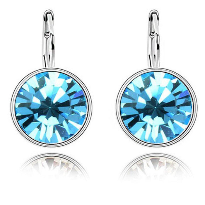 Wholesale Metal Crystal Earrings Stud Earrings Women's Round Flashing Diamonds JDC-ES-Bingm024