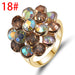 Jewelry WholesaleWholesale Zircon Color Flower Electroplated Copper Ring JDC-RS-MiMeng055 Rings 米萌 %variant_option1% %variant_option2% %variant_option3%  Factory Price JoyasDeChina Joyas De China