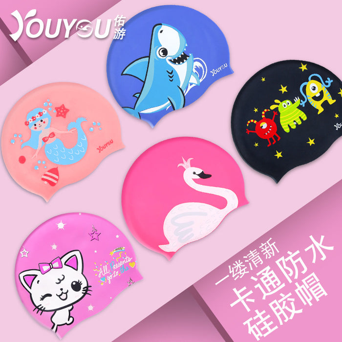 Wholesale Children's Silicone Swimming Caps Boys Girls Long Hair Waterproof JDC-SC-YYou001