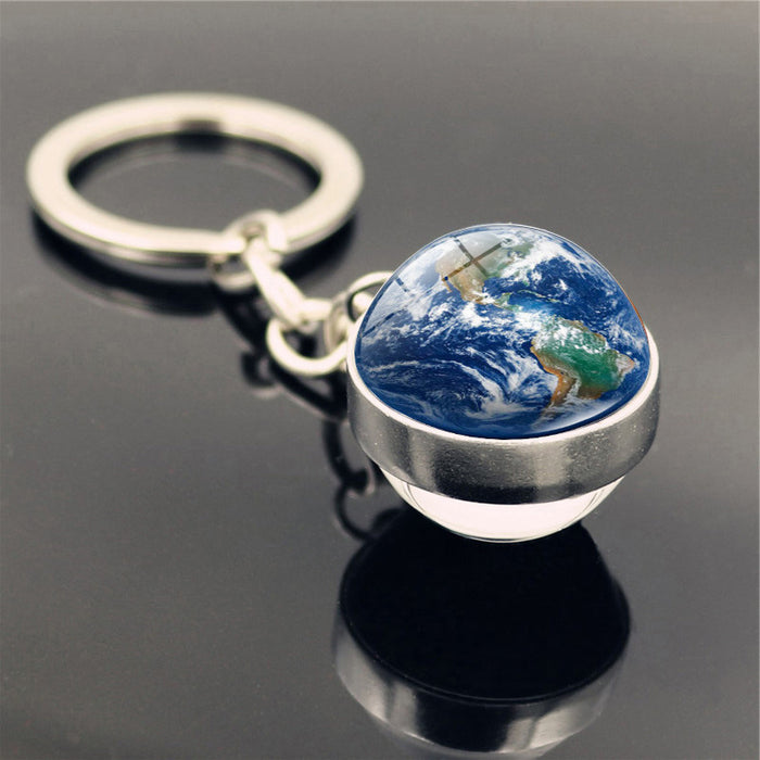 Jewelry WholesaleWholesale Zinc Alloy Glass Galaxy Nebula Glass Ball Keychain JDC-KC-Hengx002 Keychains 横湘 %variant_option1% %variant_option2% %variant_option3%  Factory Price JoyasDeChina Joyas De China