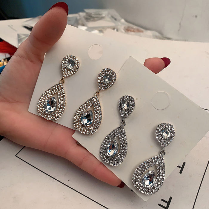 Jewelry WholesaleWholesale diamond-set teardrop alloy earrings JDC-ES-Shuangd005 Earrings 双笛 %variant_option1% %variant_option2% %variant_option3%  Factory Price JoyasDeChina Joyas De China