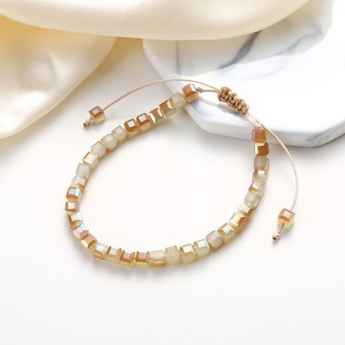 Wholesale DIY Handmade Symphony Crystal Square Beaded Bracelet JDC-BT-HuiH002