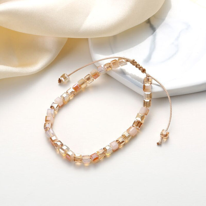 Wholesale DIY Handmade Symphony Crystal Square Beaded Bracelet JDC-BT-HuiH002