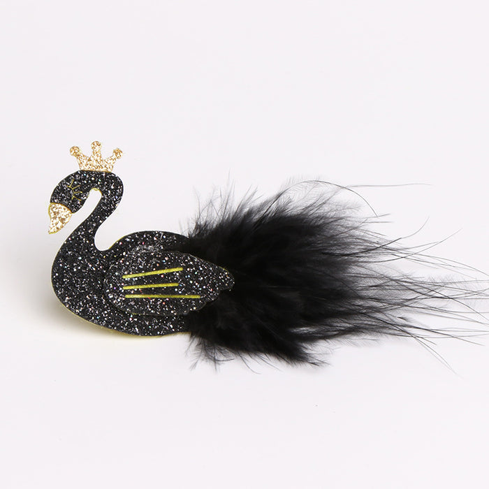 Wholesale 3D Pearl Lace Swan Hair Clip Hair Ball Children Hair Clip MOQ≥3 JDC-HC-MeiQ002