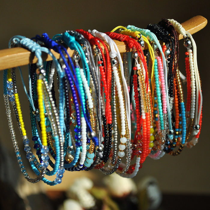 Wholesale boho colorful bracelet for women diy braided rope hand beaded JDC-BT-YF004