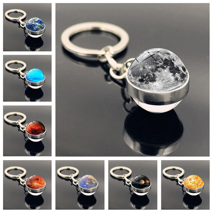 Jewelry WholesaleWholesale Zinc Alloy Glass Galaxy Nebula Glass Ball Keychain JDC-KC-Hengx002 Keychains 横湘 %variant_option1% %variant_option2% %variant_option3%  Factory Price JoyasDeChina Joyas De China