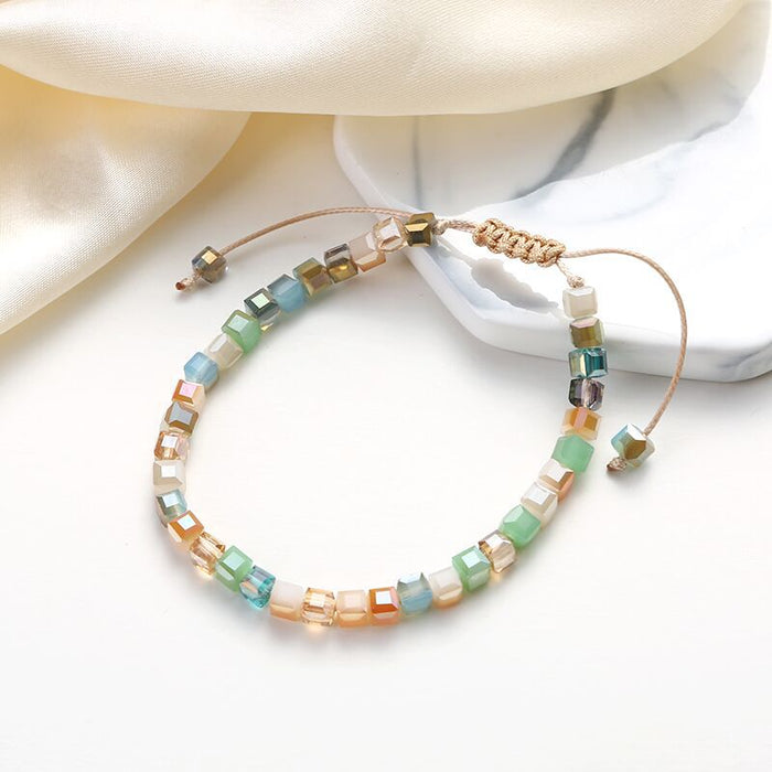 Wholesale DIY Handmade Symphony Crystal Square Beaded Bracelet JDC-BT-HuiH002