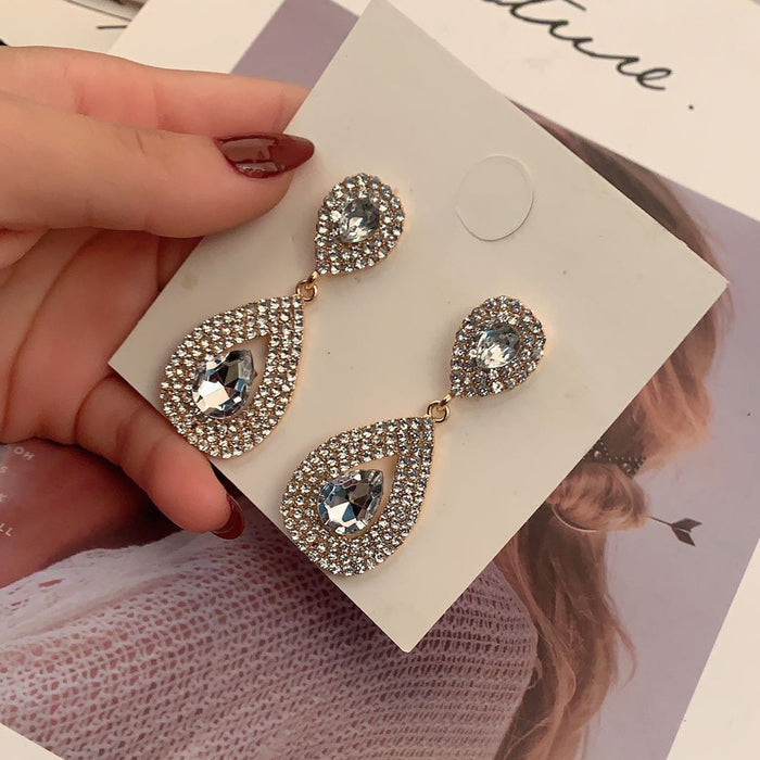 Jewelry WholesaleWholesale diamond-set teardrop alloy earrings JDC-ES-Shuangd005 Earrings 双笛 %variant_option1% %variant_option2% %variant_option3%  Factory Price JoyasDeChina Joyas De China