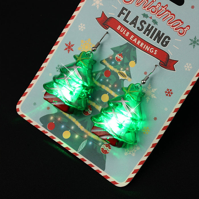 Wholesale Earrings Plastic Christmas Party LED Lights Glow JDC-ES-HSA001