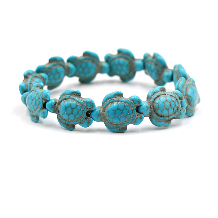 Jewelry WholesaleWholesale Turquoise Volcanic Stone Natural Stone Turtle Stretch Bracelet MOQ≥2 JDC-BT-Xinduo009 Bracelet 新朵 %variant_option1% %variant_option2% %variant_option3%  Factory Price JoyasDeChina Joyas De China