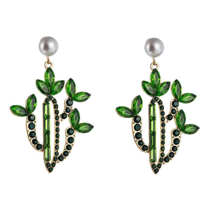 Jewelry WholesaleWholesale Cactus Alloy Set Color Rhinestone Retro Style Earrings JDC-ES-Hemin007 Earrings 和鸣 %variant_option1% %variant_option2% %variant_option3%  Factory Price JoyasDeChina Joyas De China