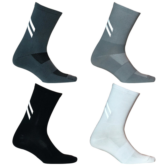 Wholesale Sock Nylon High Reflective Cycling Socks Cycling Sports Moisture Wicking Mid Tube JDC-SK-QiT001