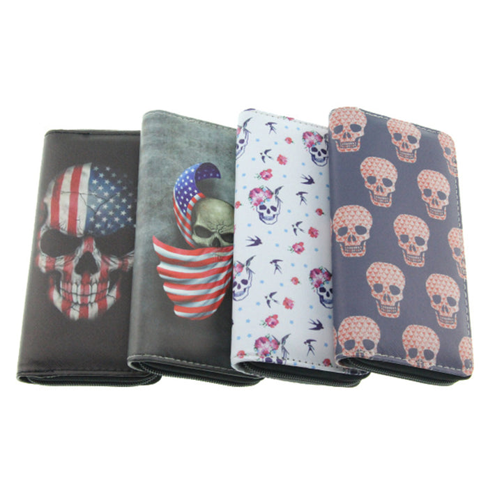 Wholesale skull and ghost series PU long wallet MOQ≥3 JDC-WT-Dengxin006