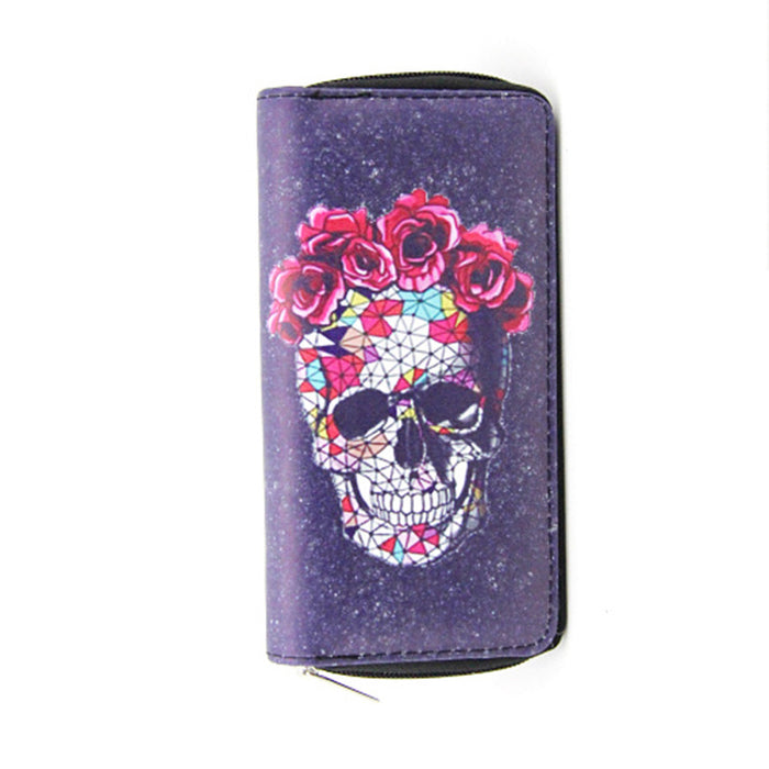 Wholesale skull and ghost series PU long wallet MOQ≥3 JDC-WT-Dengxin006