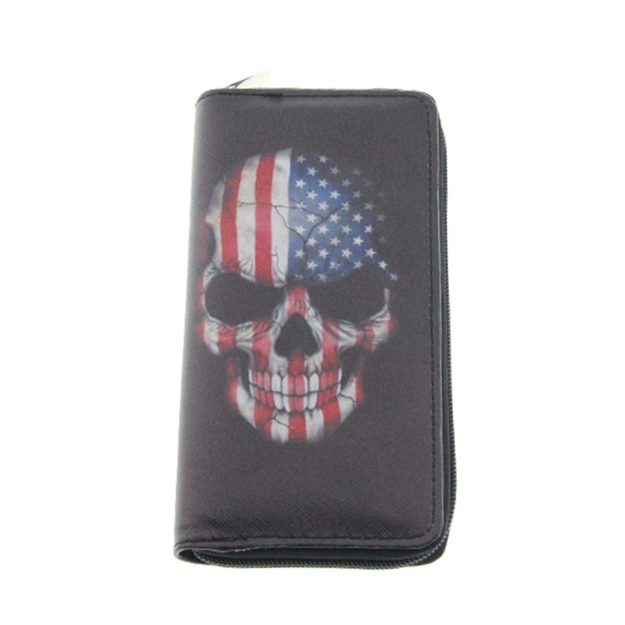 Wholesale skull and ghost series PU long wallet MOQ≥3 JDC-WT-Dengxin006