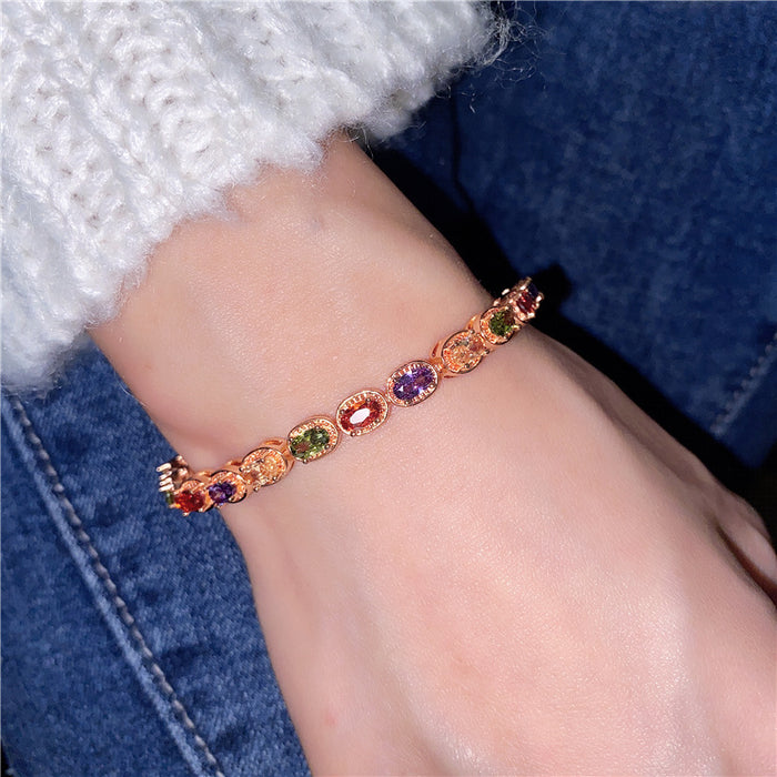 Wholesale Copper Zircon Colored Bracelet For Women JDC-BT-DDD003