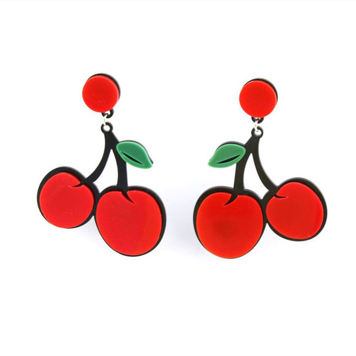 Jewelry WholesaleWholesale Acrylic Fruits Watermelon Cherry Earrings JDC-ES-XNuo001 Earrings 协诺 %variant_option1% %variant_option2% %variant_option3%  Factory Price JoyasDeChina Joyas De China