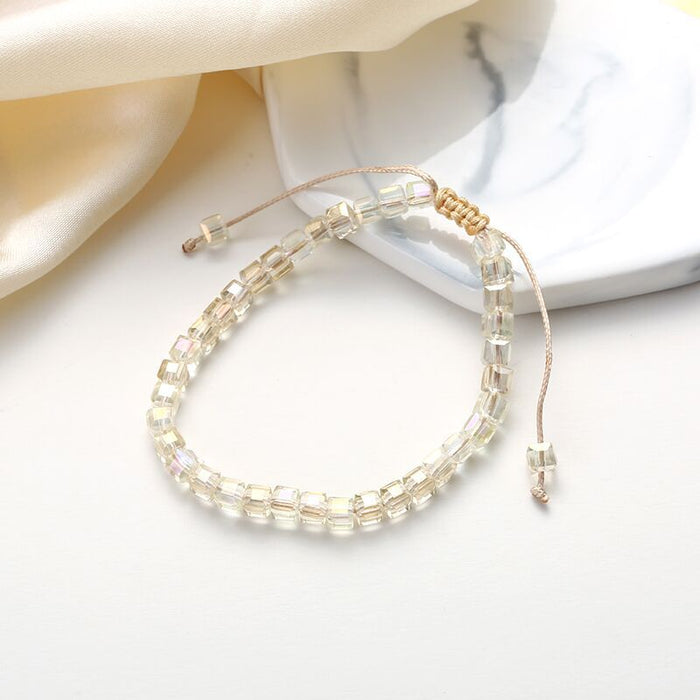 Wholesale DIY Handmade Symphony Crystal Square Beaded Bracelet JDC-BT-HuiH002