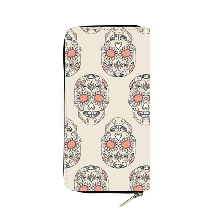 Wholesale skull and ghost series PU long wallet MOQ≥3 JDC-WT-Dengxin006