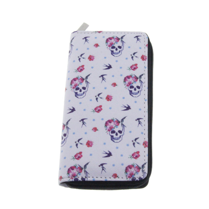 Wholesale skull and ghost series PU long wallet MOQ≥3 JDC-WT-Dengxin006