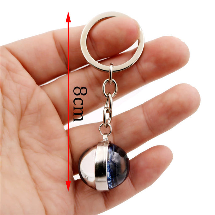 Wholesale Keychains For Backpacks Twelve Constellation Zinc Alloy Glass Keychain JDC-KC-Hengx007