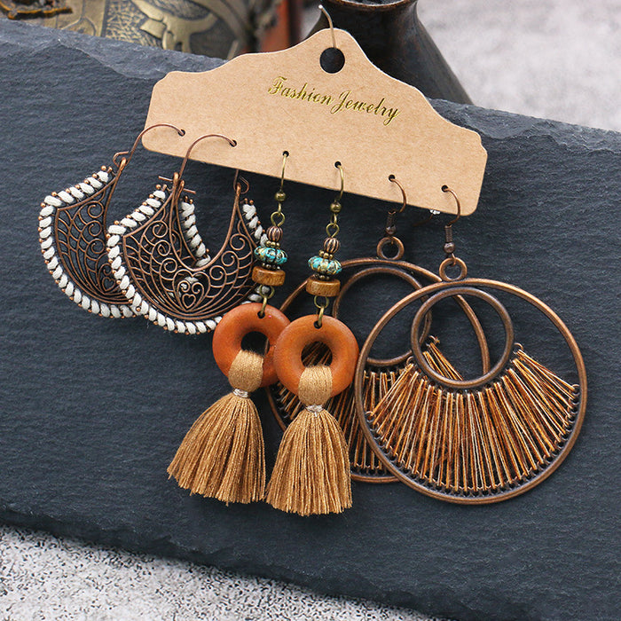 Wholesale Geometric Earrings Boho Ethnic Big Circle JDC-ES-HH013