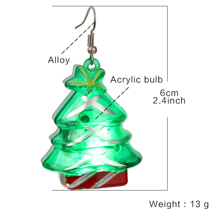 Wholesale Earrings Plastic Christmas Party LED Lights Glow JDC-ES-HSA001