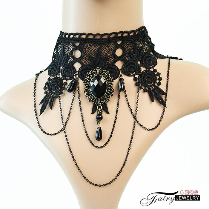 Jewelry WholesaleWholesale lace false collar necklace JDC-NE-FYi006 Necklaces 丰翼 %variant_option1% %variant_option2% %variant_option3%  Factory Price JoyasDeChina Joyas De China