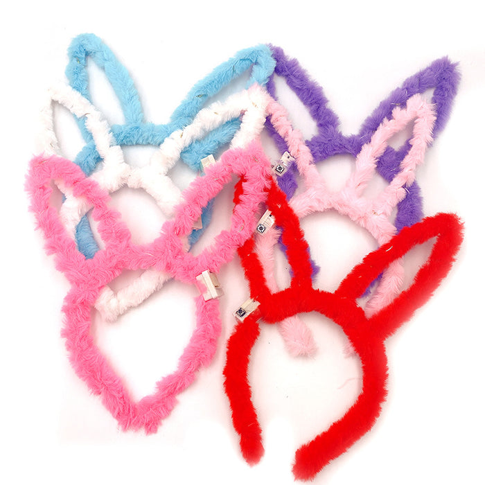 Wholesale Headband Plush Feather LED Light Rabbit Ears Glow MOQ≥3 JDC-HD-BeQ001