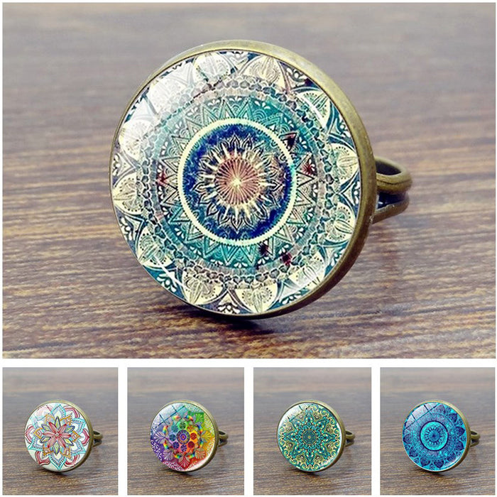 Jewelry WholesaleWholesale Mandala Time Gemstone Copper Glass Ring JDC-RS-XuS001 Rings 溆水 %variant_option1% %variant_option2% %variant_option3%  Factory Price JoyasDeChina Joyas De China