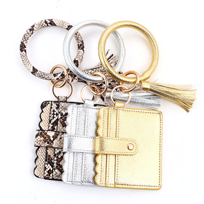 Jewelry WholesaleWholesale Leopard Print PU Leather Tassel Bracelet Keychain ID Holder Coin Purse JDC-WT-Jingy003 Wallet 锦尧 %variant_option1% %variant_option2% %variant_option3%  Factory Price JoyasDeChina Joyas De China