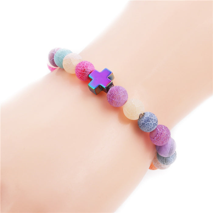 Wholesale Natural Stone Colorful Onyx Stone Buddha Beads Bracelet MOQ≥2 JDC-BT-ML063