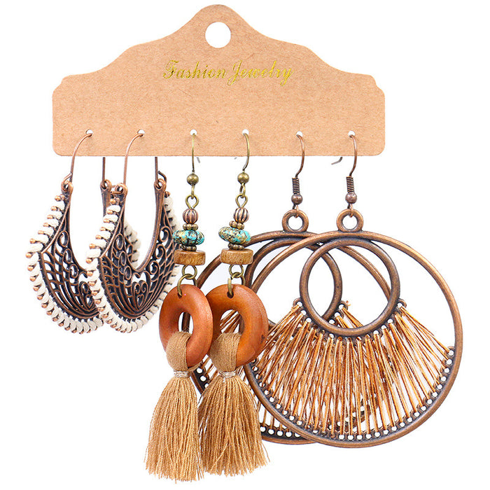 Wholesale Geometric Earrings Boho Ethnic Big Circle JDC-ES-HH013