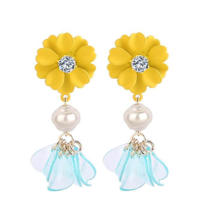 Jewelry WholesaleWholesale petal flower tassel alloy earrings JDC-ES-ManY012 Earrings 满溢 %variant_option1% %variant_option2% %variant_option3%  Factory Price JoyasDeChina Joyas De China