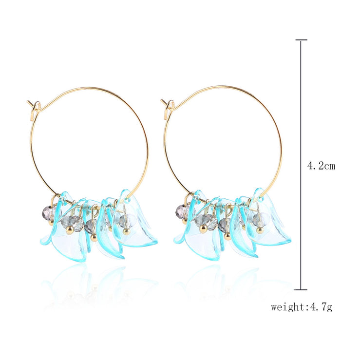 Jewelry WholesaleWholesale petal flower tassel alloy earrings JDC-ES-ManY012 Earrings 满溢 %variant_option1% %variant_option2% %variant_option3%  Factory Price JoyasDeChina Joyas De China