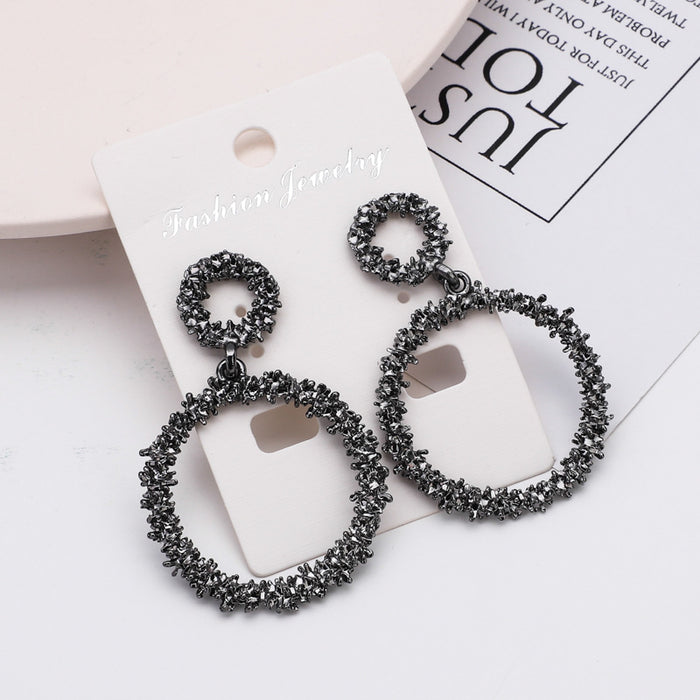 Jewelry WholesaleWholesale Metal Big Circle Baroque Earrings MOQ≥2 JDC-ES-MCan001 Earrings 梦灿 %variant_option1% %variant_option2% %variant_option3%  Factory Price JoyasDeChina Joyas De China