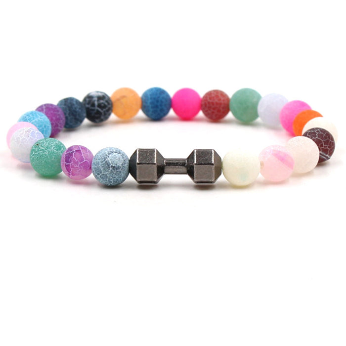 Wholesale Natural Stone Colorful Onyx Stone Buddha Beads Bracelet MOQ≥2 JDC-BT-ML063