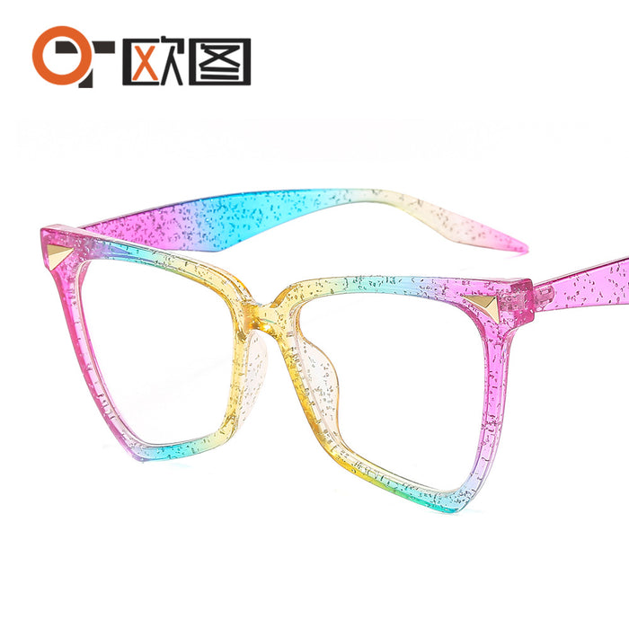 Jewelry WholesaleWholesale Leopard Print Rice Nails Rainbow Color PC Ladies Cat Eye Sunglasses JDC-SG-OuT001 Sunglasses 欧图 %variant_option1% %variant_option2% %variant_option3%  Factory Price JoyasDeChina Joyas De China