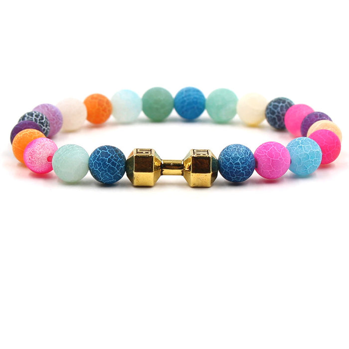 Wholesale Natural Stone Colorful Onyx Stone Buddha Beads Bracelet MOQ≥2 JDC-BT-ML063