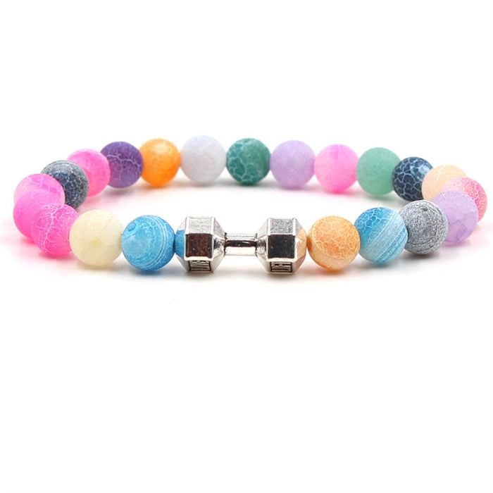 Wholesale Natural Stone Colorful Onyx Stone Buddha Beads Bracelet MOQ≥2 JDC-BT-ML063