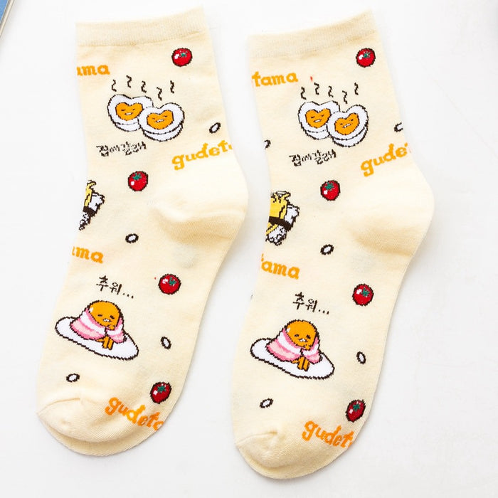 Wholesale Sock Cotton Mid Tube Breathable Sweat Absorb Cute Cartoon (S) MOQ≥2 JDC-SK-QinY005