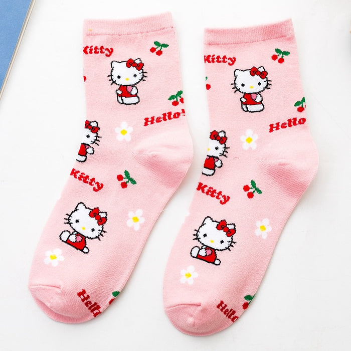 Wholesale Sock Cotton Mid Tube Breathable Sweat Absorb Cute Cartoon (S) MOQ≥2 JDC-SK-QinY005