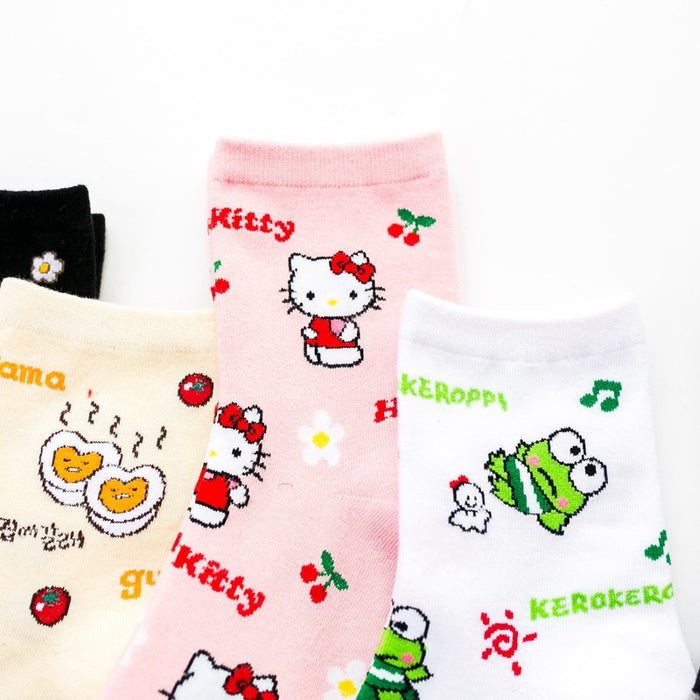 Wholesale Sock Cotton Mid Tube Breathable Sweat Absorb Cute Cartoon (S) MOQ≥2 JDC-SK-QinY005