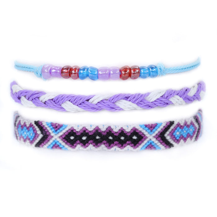 Wholesale Rice Bead Braided Shell Letter Bracelet Set JDC-BT-Yiye021