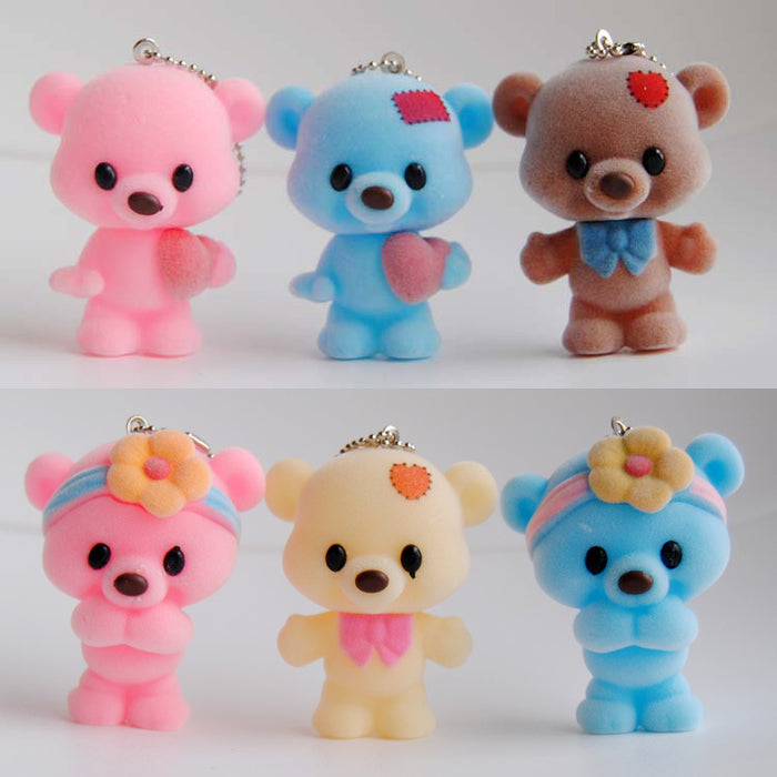 Keychains al por mayor para mochilas que flocan con llavero Bear MOQ≥2 JDC-KC-JYF007