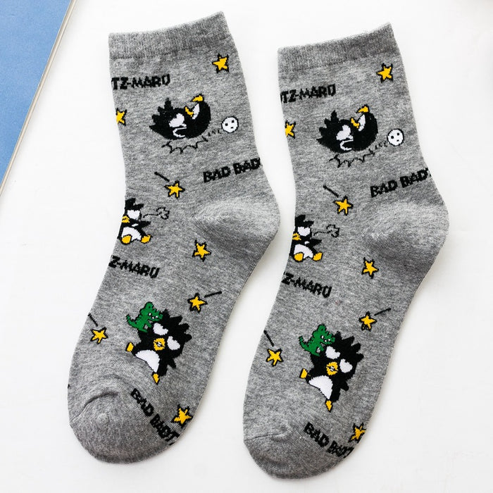 Wholesale Sock Cotton Mid Tube Breathable Sweat Absorb Cute Cartoon (S) MOQ≥2 JDC-SK-QinY005