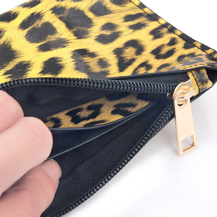 Wholesalee Leopard Print PU Leather Fringe Ladies Leather Keychain Sandwich Wallet JDC-WT-Jingy001