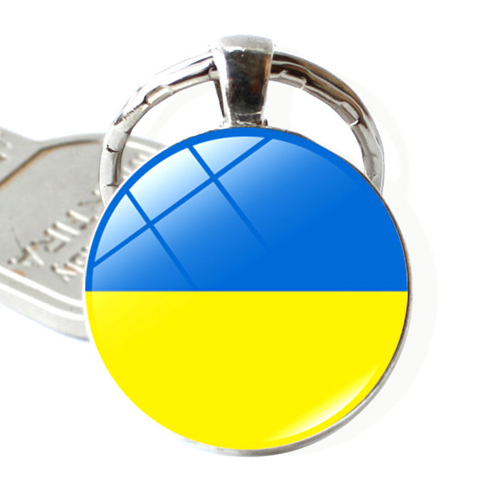 Jewelry WholesaleWholesale Alloy Glass Patch National Flag Keychain JDC-KC-Hengx001 Keychains 横湘 %variant_option1% %variant_option2% %variant_option3%  Factory Price JoyasDeChina Joyas De China