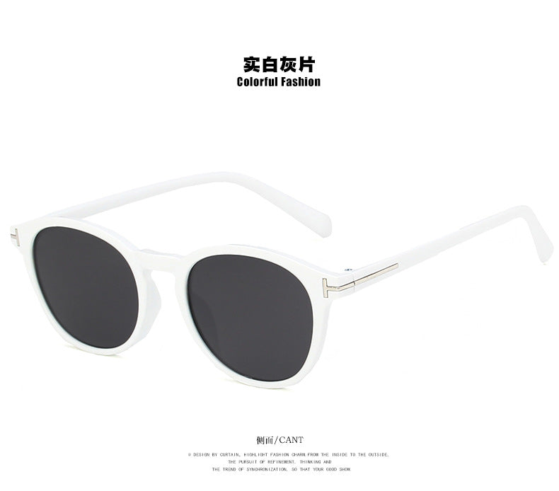 Wholesale T-shaped round frame sunglasses street fashion JDC-SG-KD166